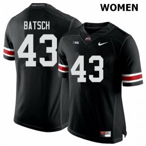 Women's Ohio State Buckeyes #43 Ryan Batsch Black Nike NCAA College Football Jersey For Fans TCQ5044OH
